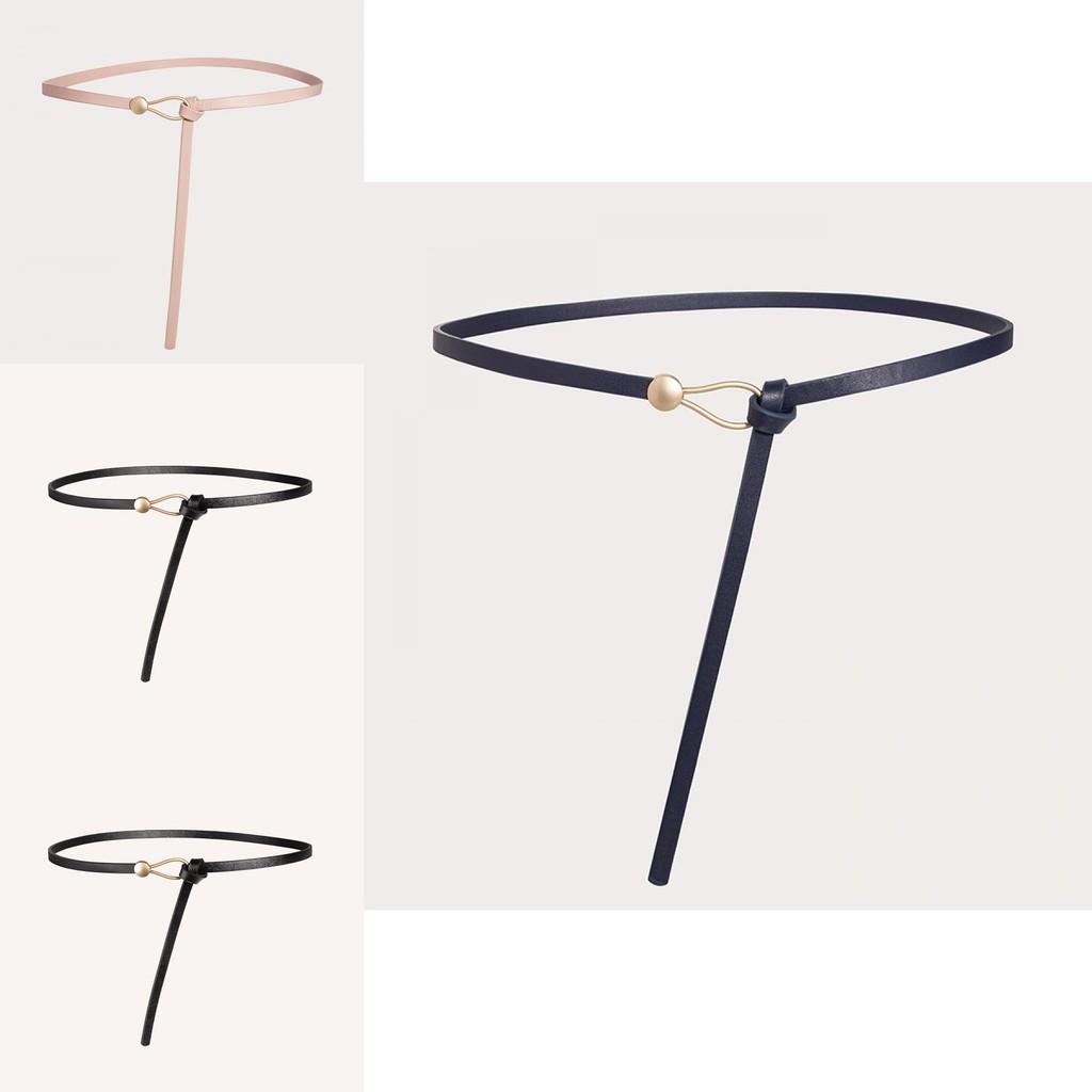 Тонкий пояс из ПУ с металлической пряжкой для повседневного платья и в стиле ретро