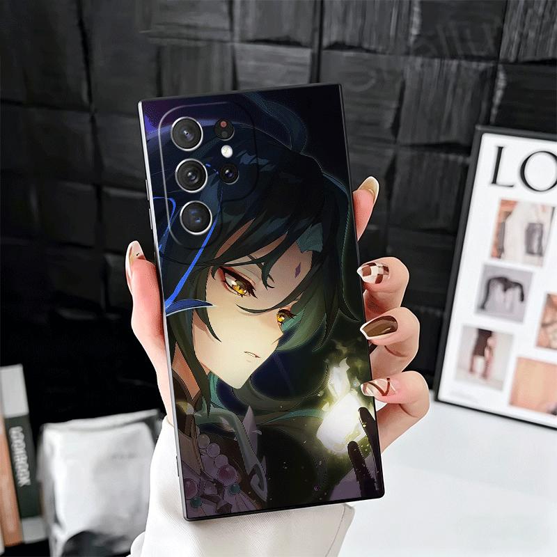 Genshin Impact Сяо Мягкий чехол для телефона для Samsung Galaxy S26 S25 Edge S24 Ultra S23 Plus S22 S21 FE S20 Черная задняя крышка
