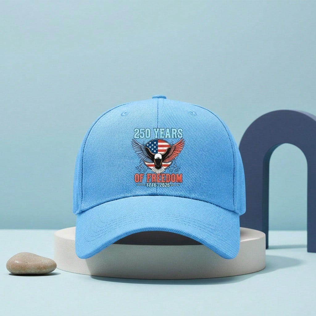 [Patriotic Baseball Cap] 250Th Anniversary Eagle Printed Polyester Adjustable Breathable Sun Protection Outdoor Sports Hat For July 4Th Memorial Day