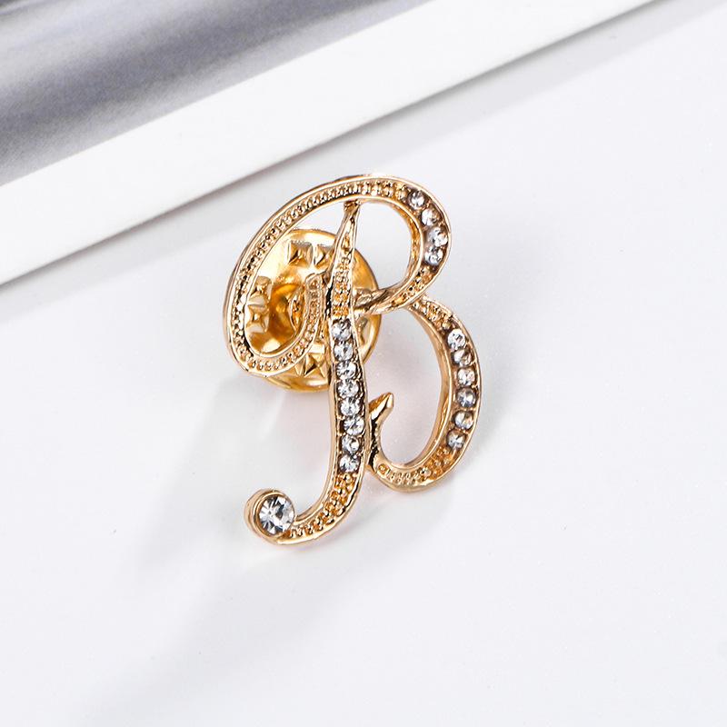 High-Precision Electroplated Vintage Alloy Brooch with Rhinestones