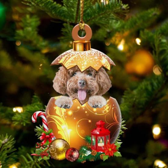 Подвеска для автомобиля в виде собаки, 2D, плоский акриловый орнамент, украшение для салона автомобиля, рождественская елка, подарок