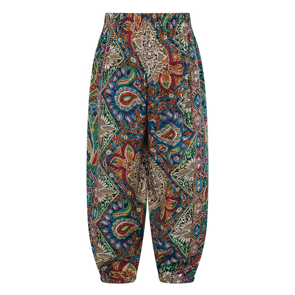 Модные шаровары для мальчиков и девочек, легкие брюки с эластичной талией, брюки с красочным принтом, для отпуска, путешествий, пляжа, дома