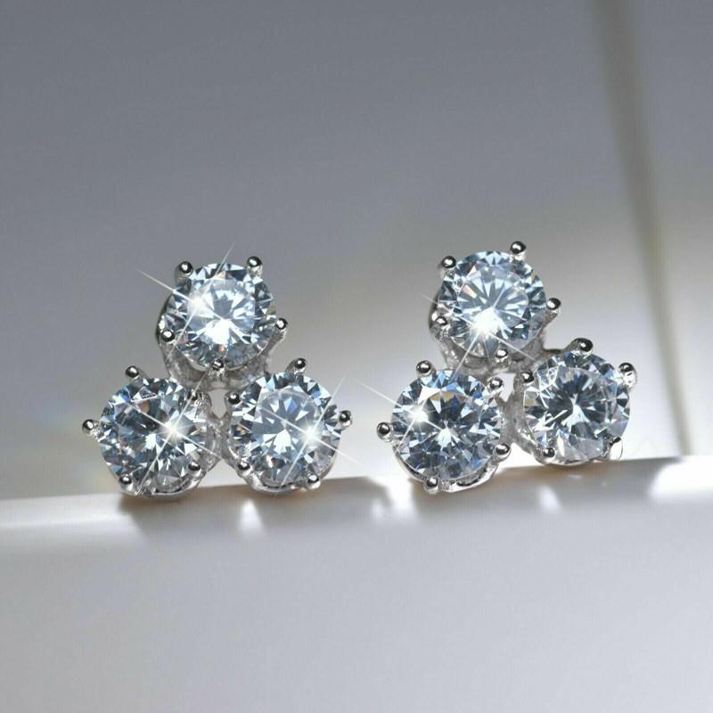 Exquisite Triangles Shaped Cubic Zirconia Stud Earrings New Trendy Everyday Earrings for Women Piercing Statement Jewelry