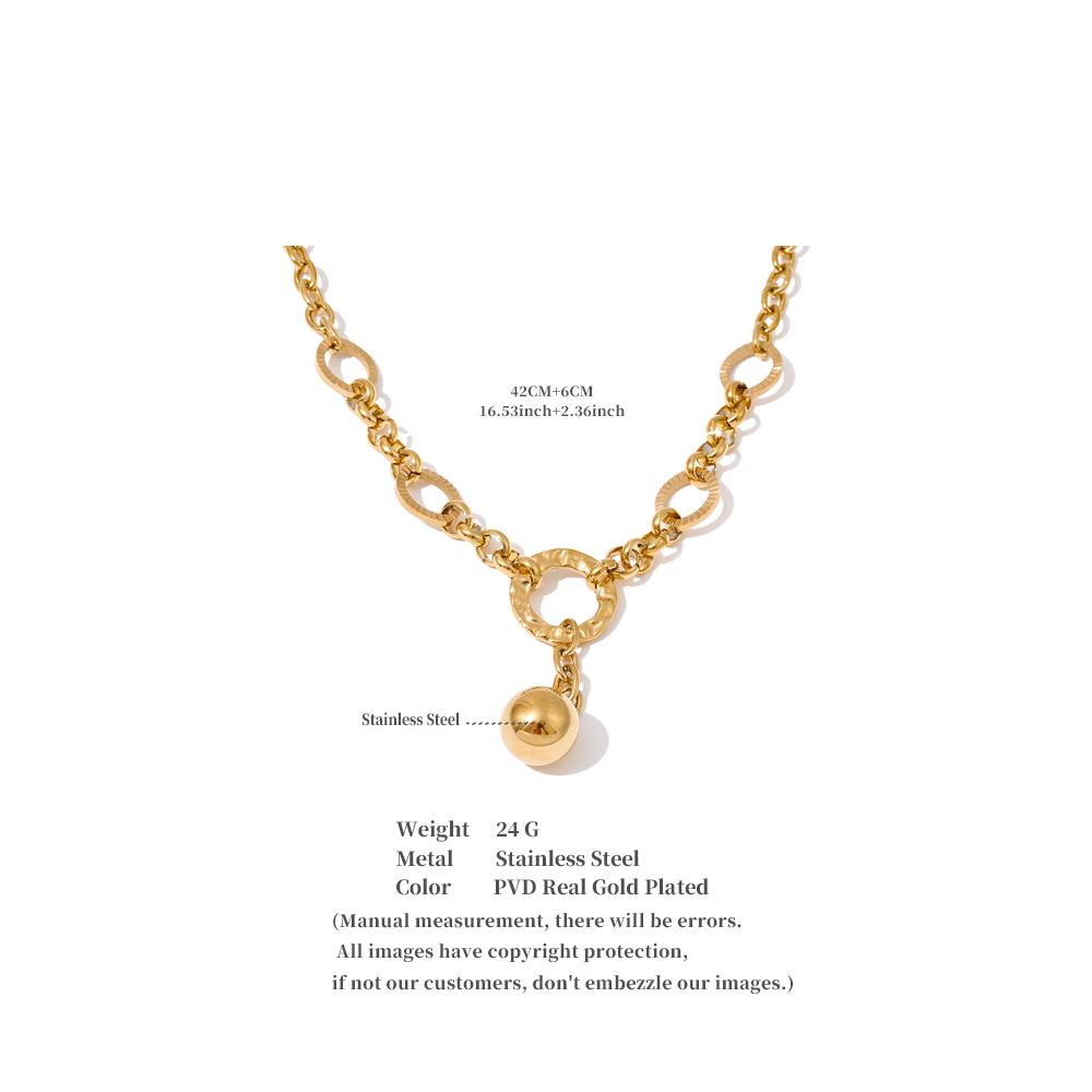 Eetit Высококачественная цепочка из нержавеющей стали, ожерелье с круглым шарообразным кулоном, с золотым и платиновым PVD-покрытием, водонепроницаемое, оригинальное украшение