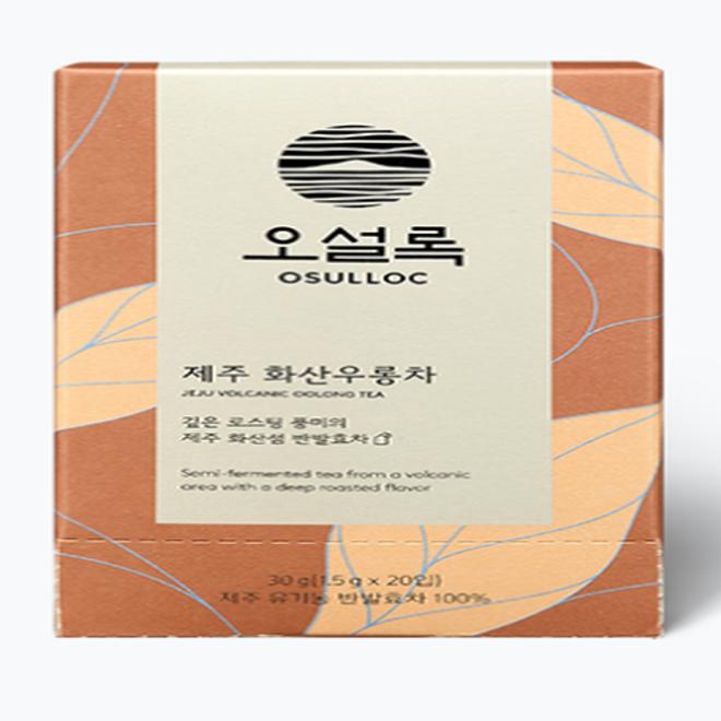 Korean Traditional Tea, Osulloc Jeju Volcanic Oolong Tea (Paper Tea Bag) 20ea