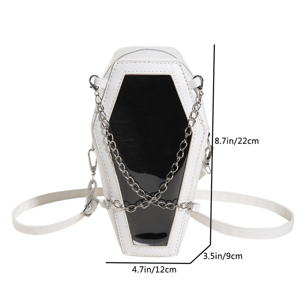 Женская сумка через плечо в форме гроба из ПВХ и ПУ, сумка на плечо, готическая сумка-тоут, прозрачная сумка для офиса, путешествий, косметики, косметички