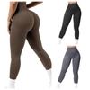 Ребристые штаны для йоги, женские леггинсы с высокой талией для спортзала, однотонные спортивные бесшовные женские леггинсы для фитнеса, тренировки для бега, колготки для тренировок с контролем живота