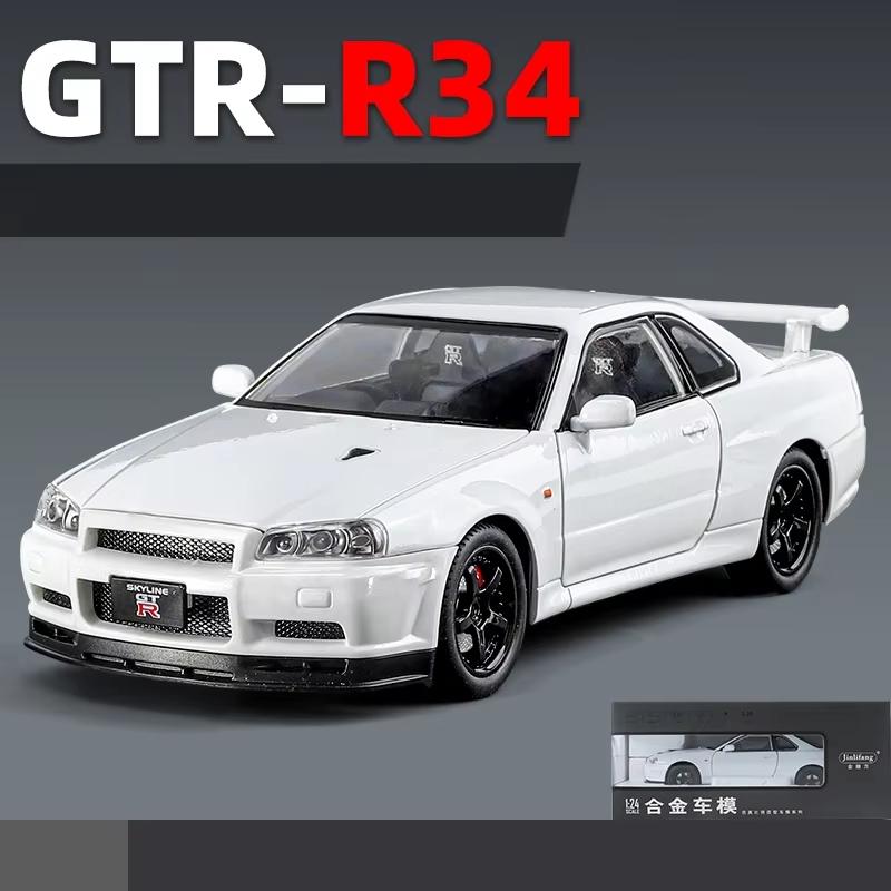 2024 1/24 Nissan Skyline GTR R34 JDM FDJ 35GT-RR Silvia S15 LBWK гоночный автомобиль литой металлический ралли миниатюрный подарок для мальчика коллекция