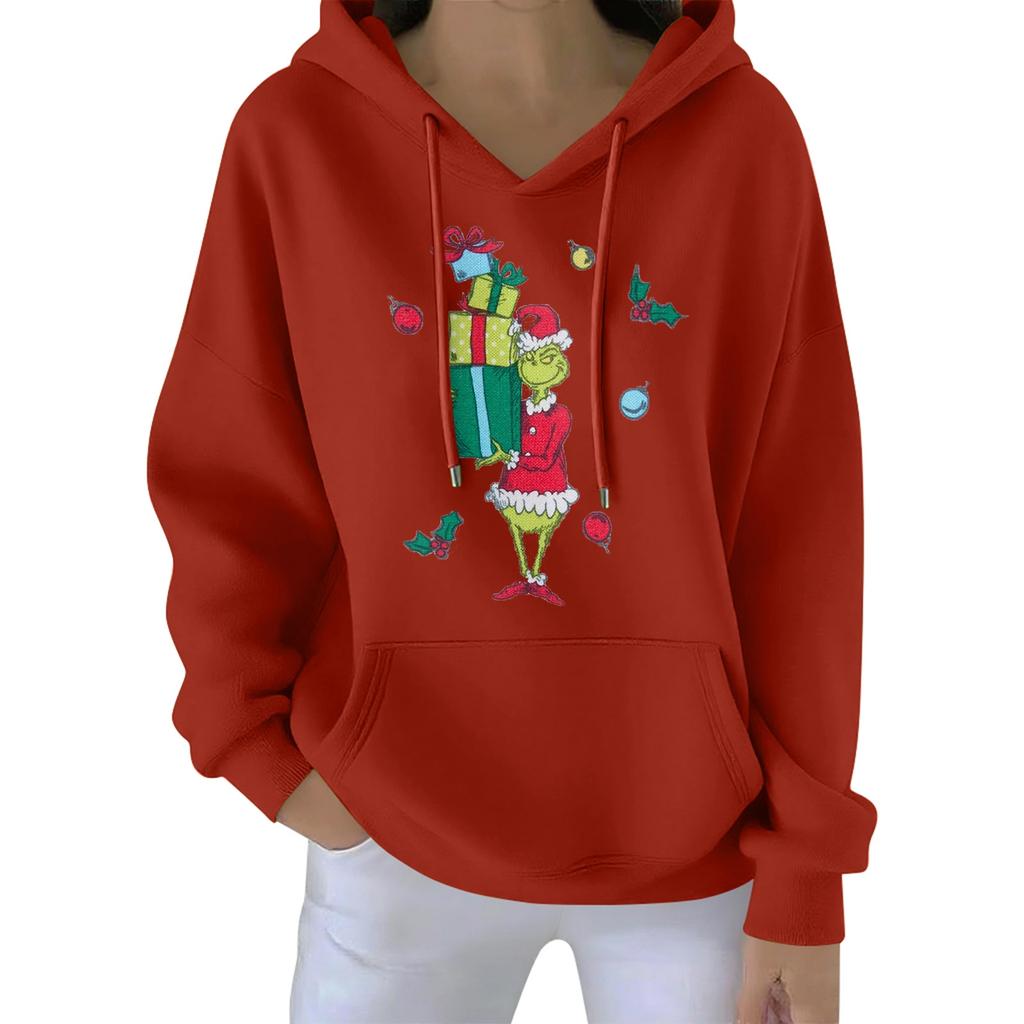 Women's Christmas  Hoodie Funny Cute Christmas Holiday Sweatshirt Pullover