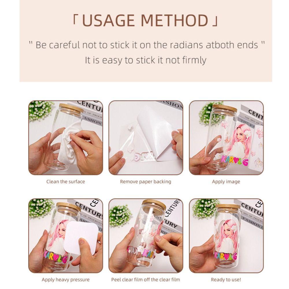 Водонепроницаемая УФ-переносная наклейка DTF, утюг на переносной наклейке на чашку, новая обертка для чашки, стеклянные чашки 16 унций