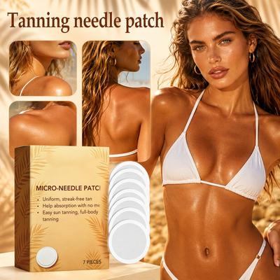 Патчи с микроиглами Sun Free Glow для равномерного загара без полос. Легкое впитывание по всему телу. 7 штук. Уход за кожей.