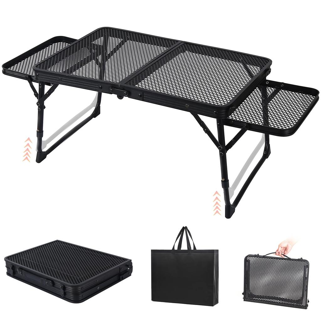Складной столик для кемпинга, сетчатый, большой, низкий, складной, термостойкий, легкая грузоподъемность, удобный, поставляется с сумкой для хранения, может быть столом, столом,