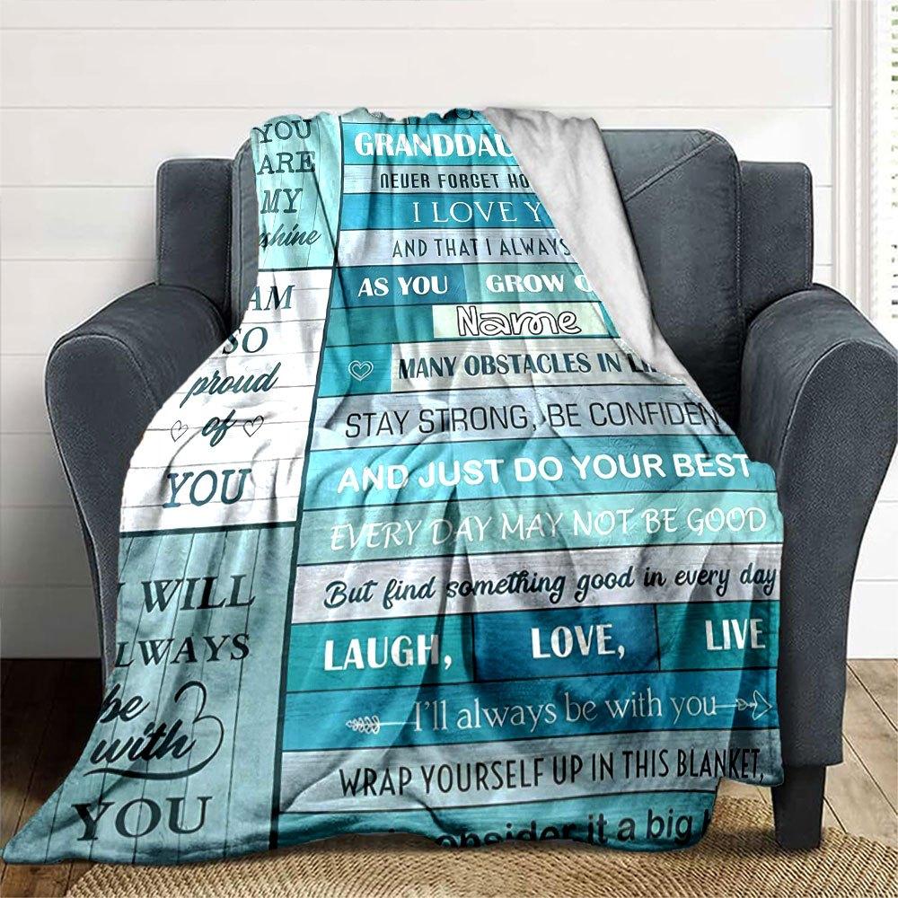 Granddaughter Love Message Home Customize Your Name Blankets Soft Comfortable Lightweight Quilt For All Seasons Picnic Sofa Office Bed Living Room