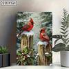 12x8 дюймов 1 шт. Винтажная алюминиевая металлическая табличка, 2D плоская Зимние птицы кардиналы Рождество Фермерский дом Внутренний/Наружный декор