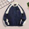 Hip Hop Jacket Patchwork Windbreaker Coats for Women Men Casual Zipper Stand-up Collar Block Outerwear for Spring Autumn Outdoor Sports Party