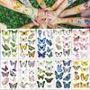 10sheets Colorful Butterfly Tattoo Stickers For Hand Face Body Temporary Fake Waterproof Tattoo Stickers Kids Party Supplies