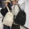 Solid Color Student Schoolbag Women Large Capacity College Style Backpack Men Travel Backpack