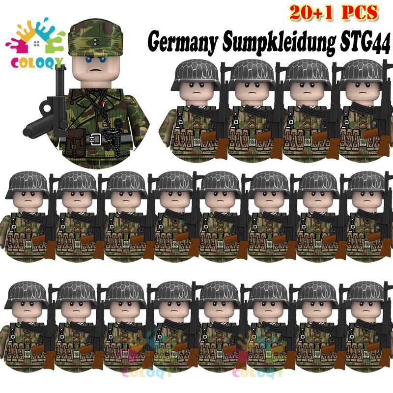 Детские игрушки 21 шт./лот Вторая мировая война N001-N095 Офицеры Солдаты Строительные блоки США Советские Великобритания Мини-фигурки Для детей Дни рождения Подарки