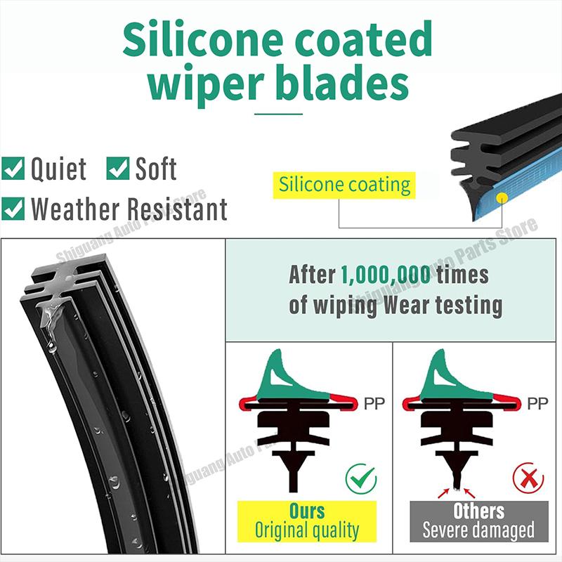 Front Rear Silicone Coating Wipers for BMW 1 Series F20 F21 114i 116i 118i 120i 125i 116d 118d 125d 2011 - 22"+19"+12" Car