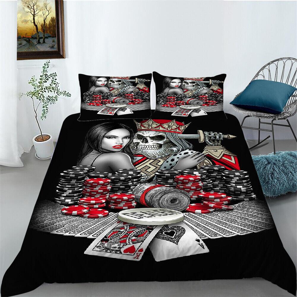 3D Skull Duvet Cover Bedroom Decor Youth Bedclothes Fashion Bedding Cover Suit