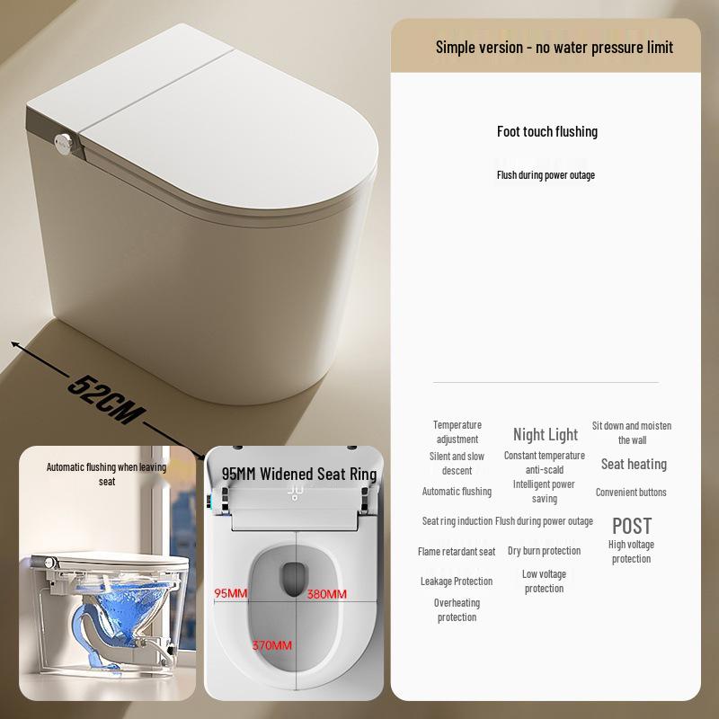 Automatic Smart Energy-Saving Ceramic Toilet with Temperature Control for Home Use