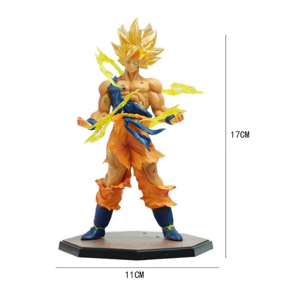Горячая аниме фигурка Сон Гоку Супер Сайян из Dragon Ball 17 см / 6,69 дюйма Фигурка Гоку DBZ Модель Подарки Коллекционные фигурки для детей