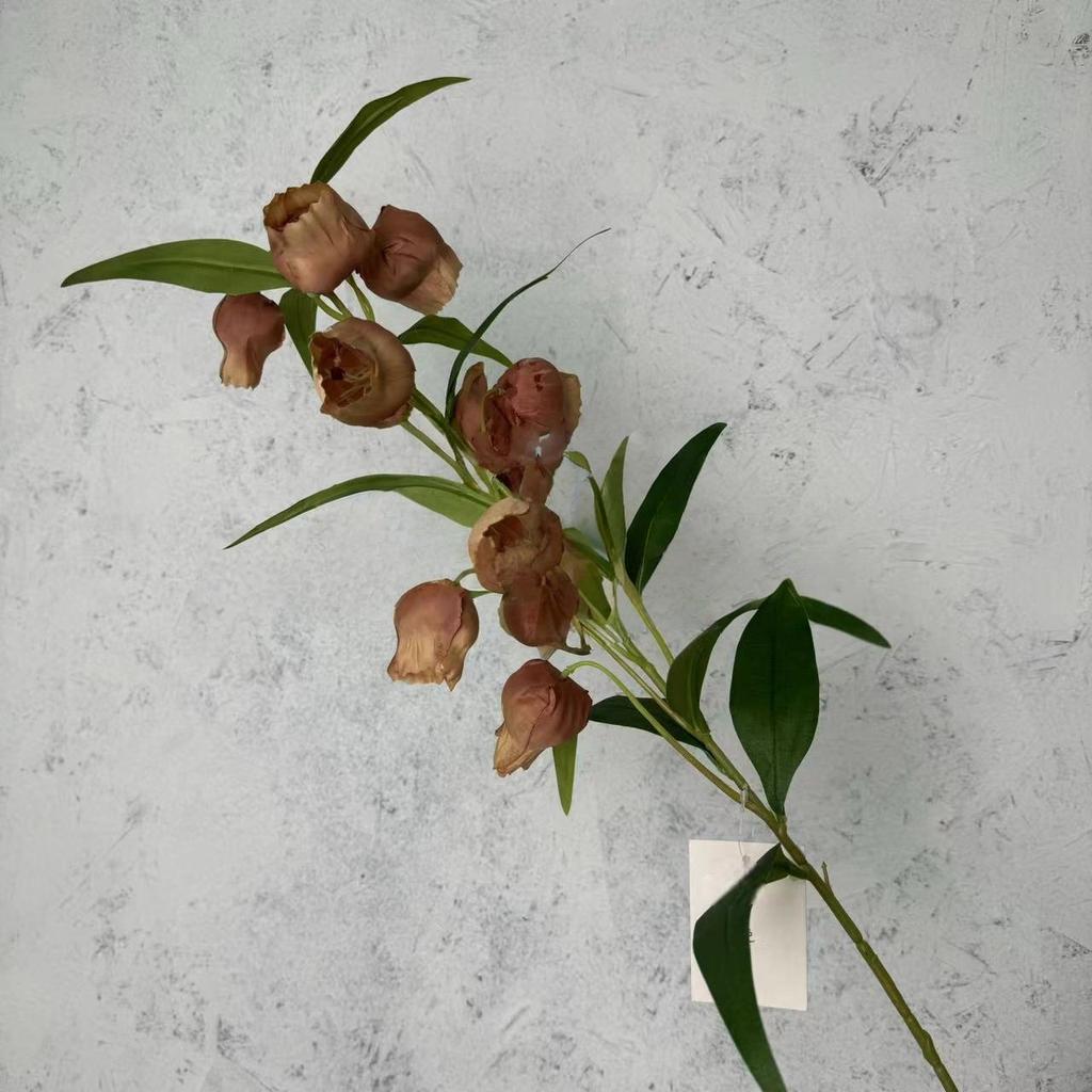 1 шт. Искусственный цветок Лилия долины Музыка ветра Подвеска Ложный цветок Колокольчик Цветок орхидеи Ветка Декор для дома и улицы Цветы травы пампас