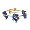 Natural Stone Beads Flower Rings For Women Stainless Steel Jewelry Female Summer Accessories Open Adjustable Couple Rings Gift