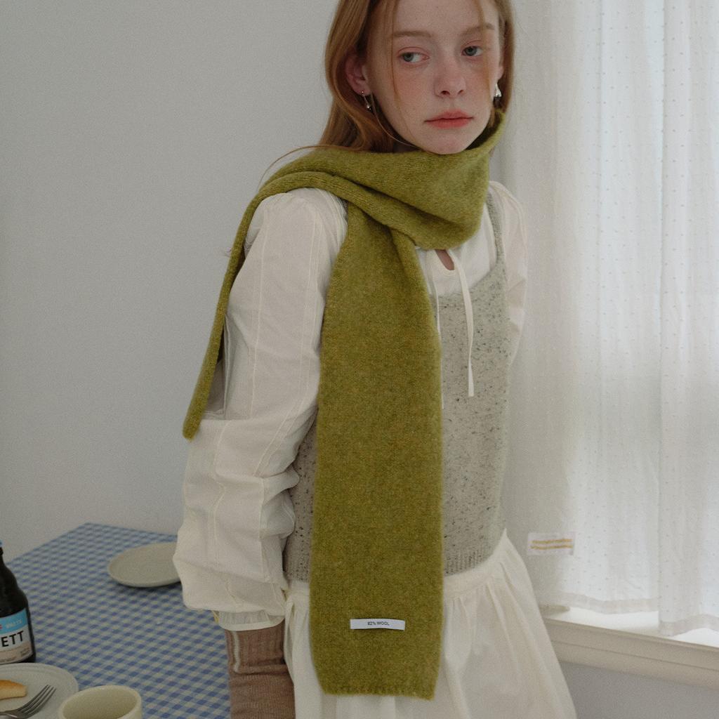 Soft Circle Solid Color Knitted Small Scarf for Women Soft Atmospheric Woolen Scarf