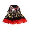 Pet Halloween Dress Small Dogs Cats Winter Princess Style Tulle Gold Foil Skull Design Red XS S M L XL