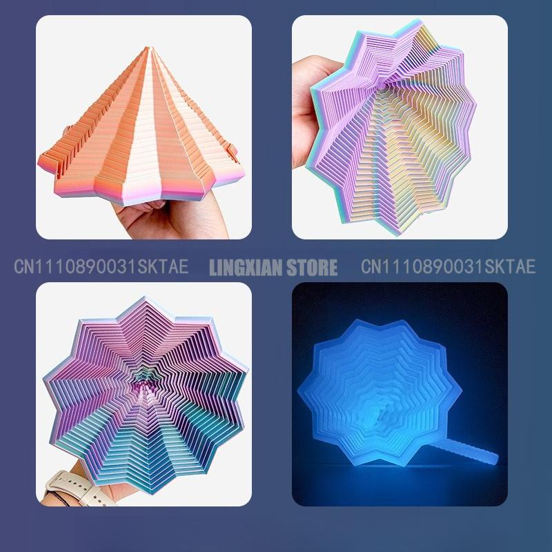 3D-печатная сенсорная фиджет-игрушка: Гексагон, Фрактальная звезда, Вращающаяся на пальцах спираль, Антистресс, Настольная игрушка-декомпрессия, Башня-редиска