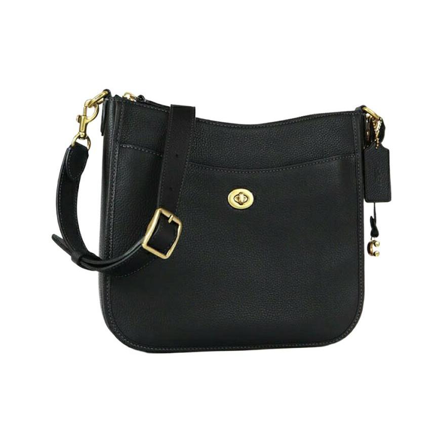 New COACH Chaise Leather Shoulder Bag, Crossbody Bag Tubas Women's Black C8483-B4BK