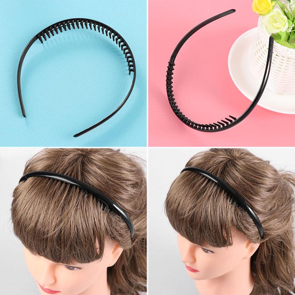 1/2 Pcs New Black plastic Sports Hairband Soccer Headband Toothed Men Hair Clip