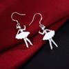 Серьги-подвески для пирсинга с танцующей девушкой из стерлингового серебра 925 пробы, модные свадебные украшения