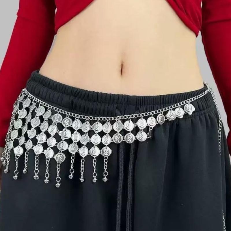 Metal Tassel Waist Chain Vintage Silver Bohemian Style Waistband Body Jewelry Waist Jewelry Ethnic Style Belt