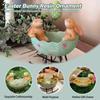 New Resin Rabbit Statue Easter Outdoor Animal Figurine Rocking in Egg Cradle Ornament Garden Decorations