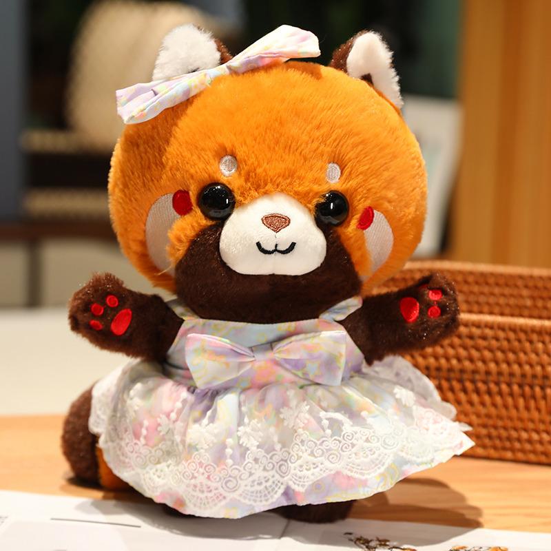 30cm Cute Raccoon Into Red Brown Red Panda Dress Up Plush Toy Plush Animal Soft Pillow Birthday Gift for Children