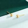 Earring Gold Ball Stud Classic Stud 3mm 4mm 5mm Silver 925