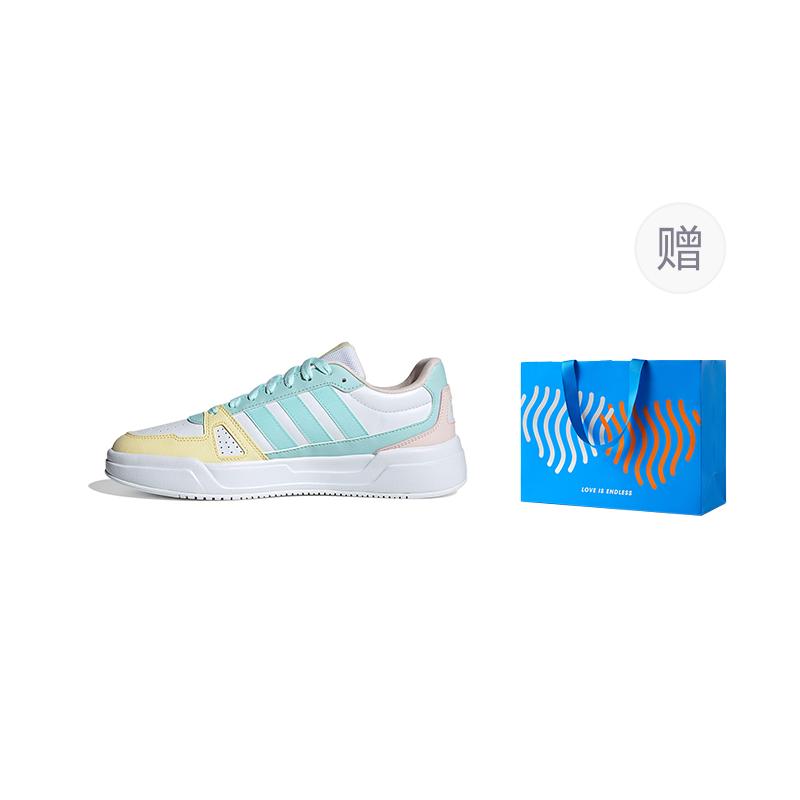 Women's Sneakers Adidas LITE BALLER Breathable Moisture Wicking Low top Skateboard Shoes Women's White Cyan