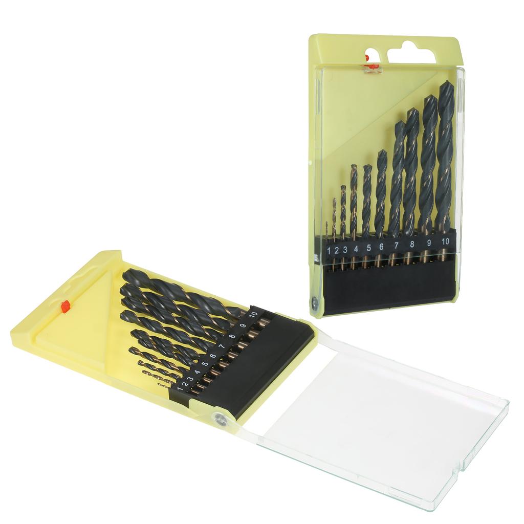 HSS Twist Drill Bit Set 13 Pieces, High Speed Steel Drill Bits for Hard Metal Stainless Steel, 1/4 Inch Shank