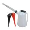 5 Quart Motorcycle Funnel Set Tight Sealing Lid Fluid Oil Dispenser Set with Leakproof Lids and Attachable Spout Funnel