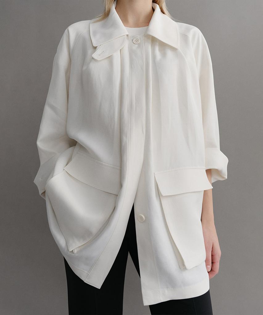 EAAH Linen Tuck Volume Jacket (White)