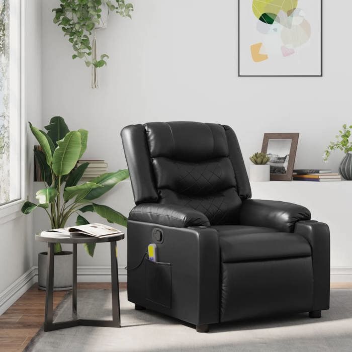 VidaXL Reclining Massage Armchair, Chair with Footrest, Seat with Backrest and Armrests Living Room, Modern, 374123