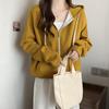 Hoodie Women's Long Sleeved Loose Top Hooded Cardigan Zipper Jacket