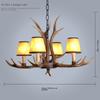 Домашняя смоляная люстра с рогами, античный цветной абажур, теплый ресторан, гостиная, декоративные лампы и фонари с рогами