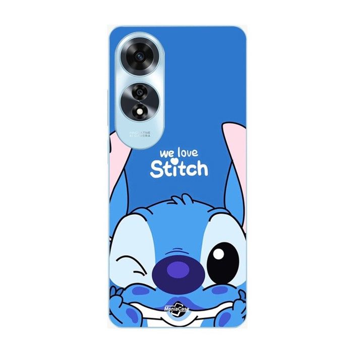 Coque pour Oppo A60 stitch cute ohana stitch bleu front bleu