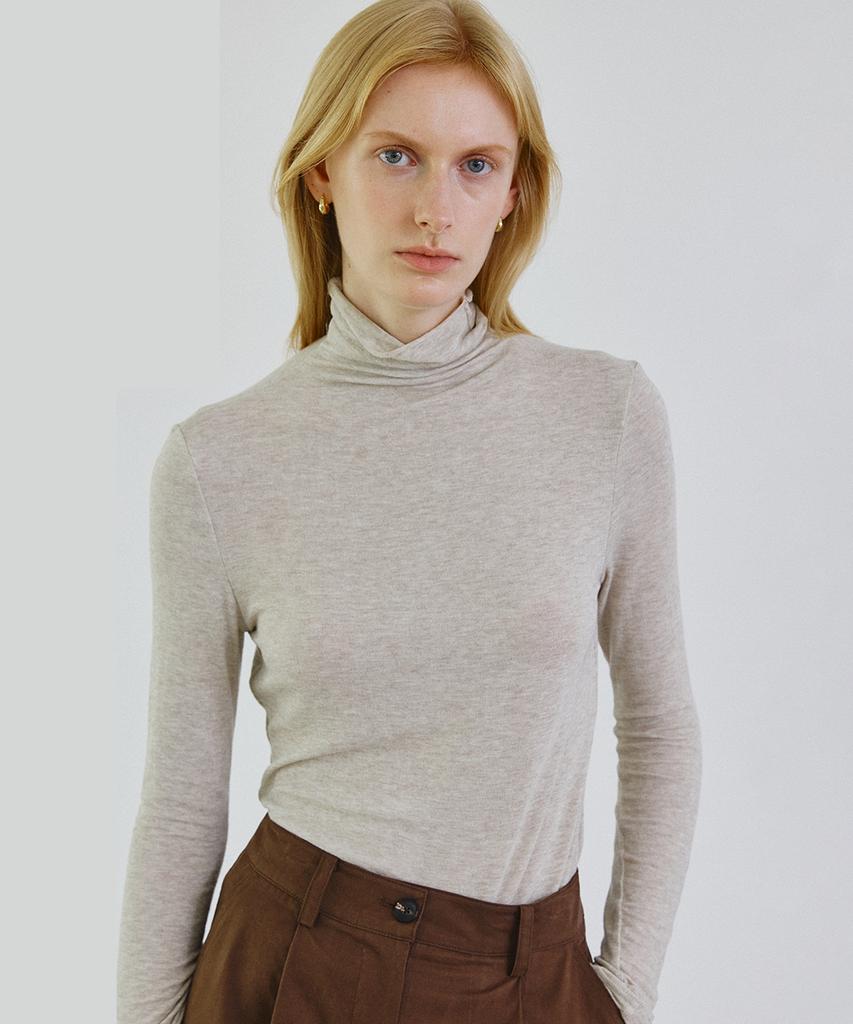 STEP AROUND Line Detail Wool Pola_Oatemal