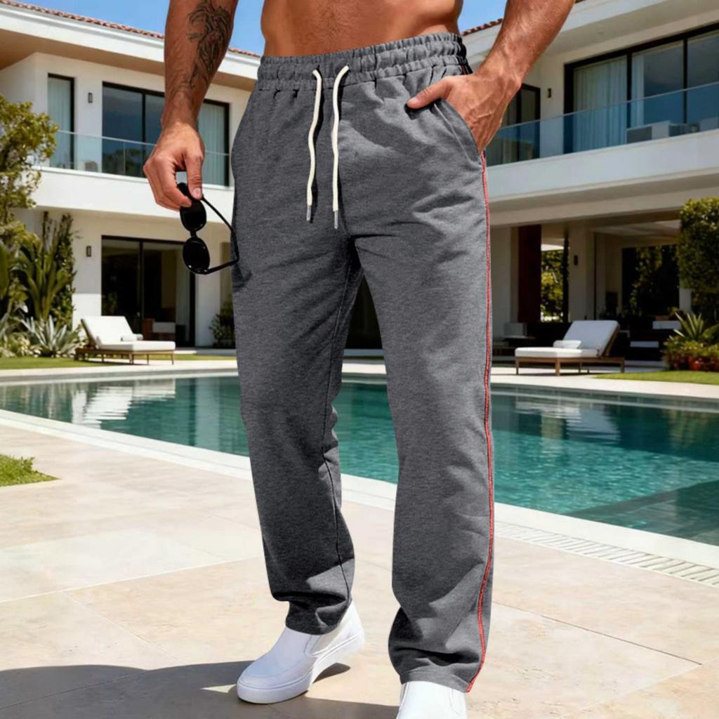 Mens Sweatpants Sild Stripe Elastic Waist Drawstring Running Jogging Sweatpants Athletic Workout Pants