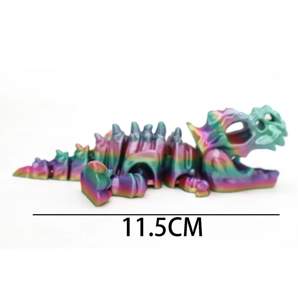 3D Printed Dragon Toys Figurines Model Desktop Decoration Fidget Toy Rotatable Tyrannosaurus Rex Skeleton Dinosaur Miniatures