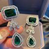 Ювелирные изделия Изумрудные квадратные циркониевые серьги преувеличивают источник атмосферного цвета циркониевые серьги